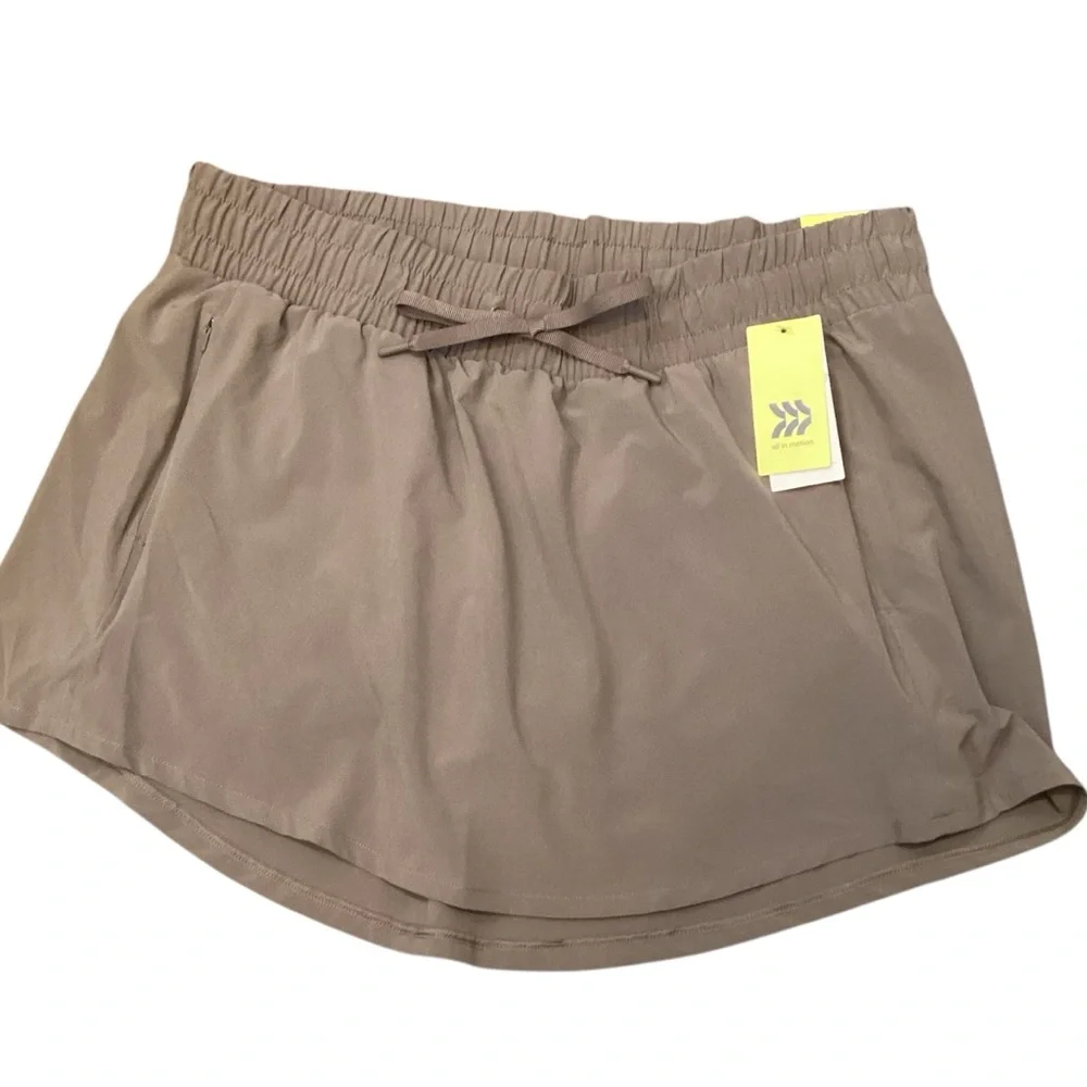 All in Motion Flex‎ Woven Skort Taupe Color Size XXL NEW Athleisure Tennis